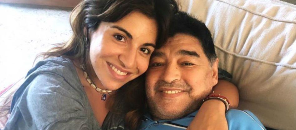 Gianinna Maradona y Diego Armando Maradona.
