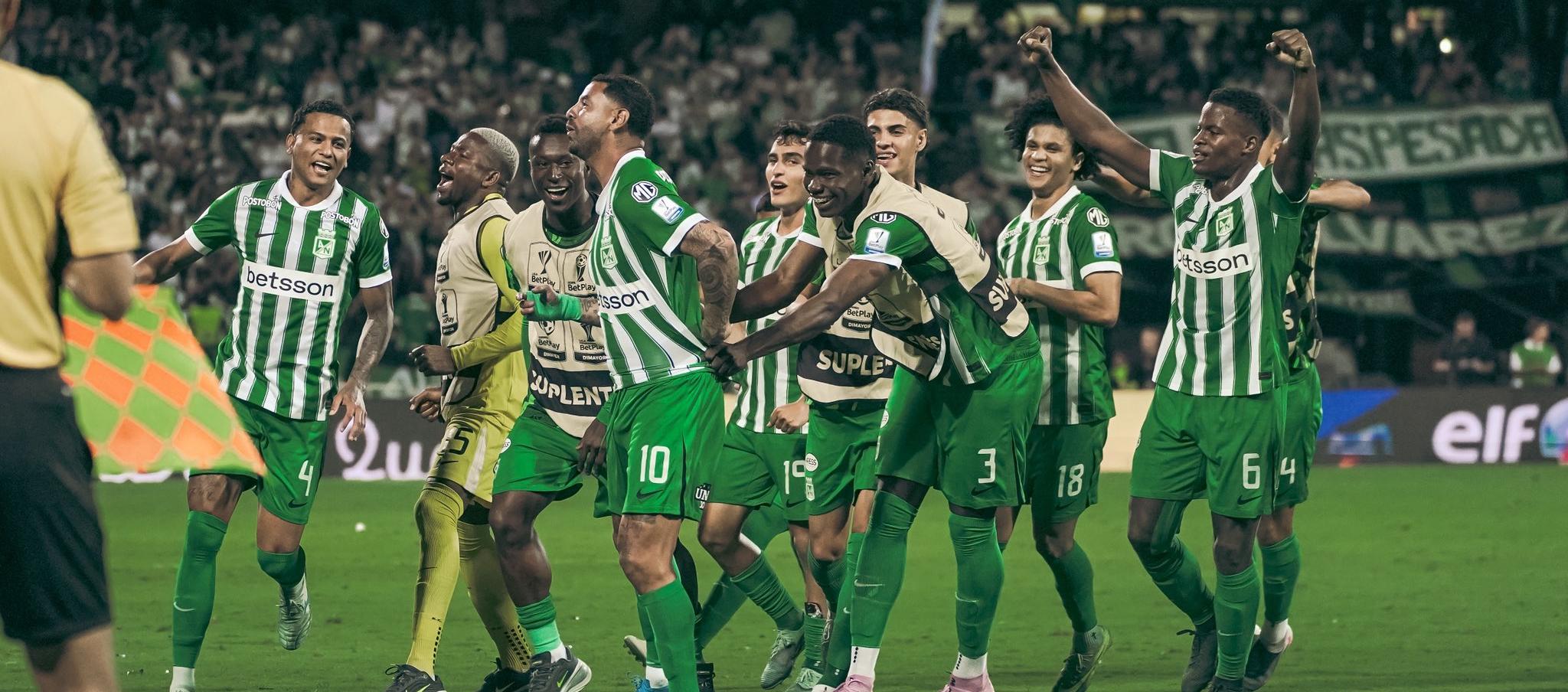 La celebración de los jugadores de Atlético Nacional.