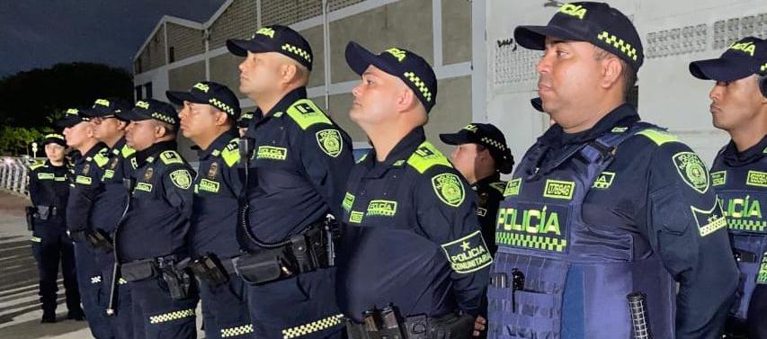 Fuerte dispositivo de seguridad de la Policía.