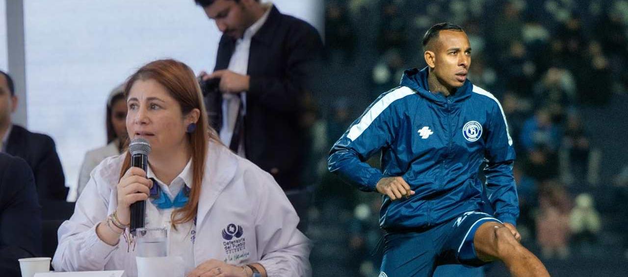 La defensora Iris Marín Ortiz y Sebastián Villa.