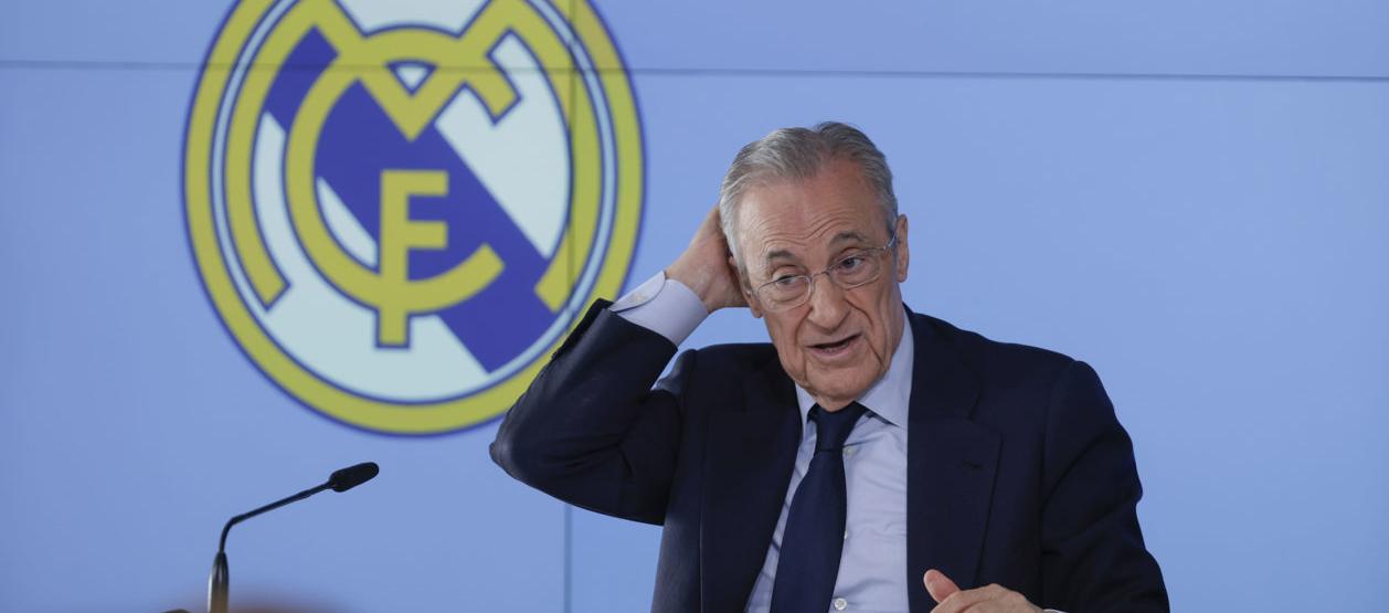 Florentino Pérez, presidente del Real Madrid, compareció este martes ante los medios.