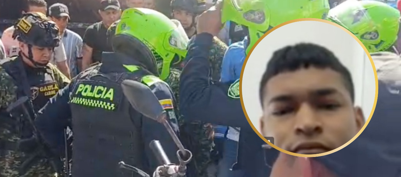 La Policía y el Gaula Militar en la zona donde los sicarios dejaron abandonadas varias armas. 