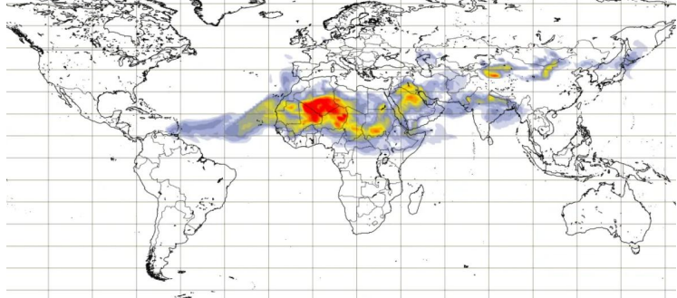 Mapa que ubica el fenómeno atmosférico. 