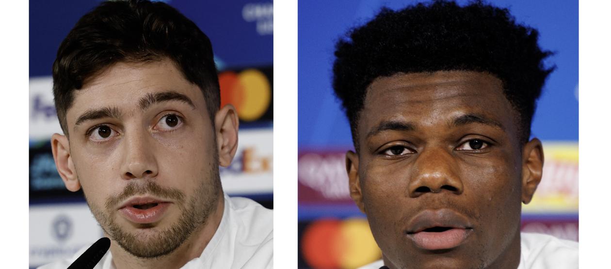 Fede Valverde y Aurélien Tchoaumeni, jugadores del Real Madrid.