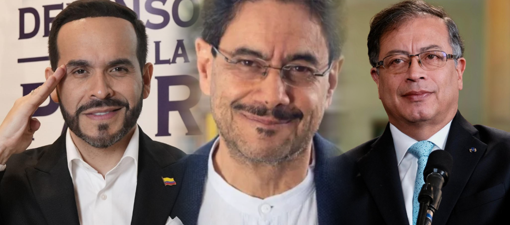 Abelardo De La Espriella, Iván Cepeda y el Presidente Gustavo Petro.
