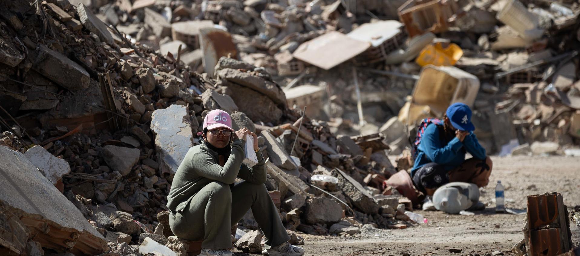 Aspecto de los daños por los terremotos en La Guaira