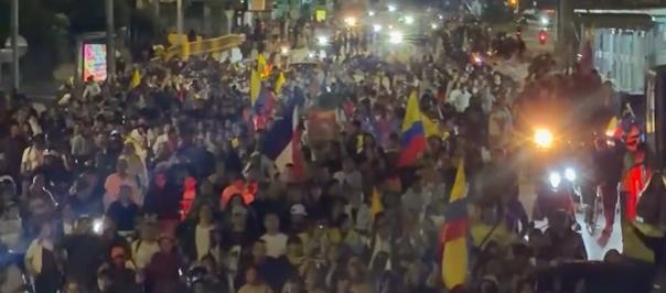 Imagen de la protesta en Bogotá.