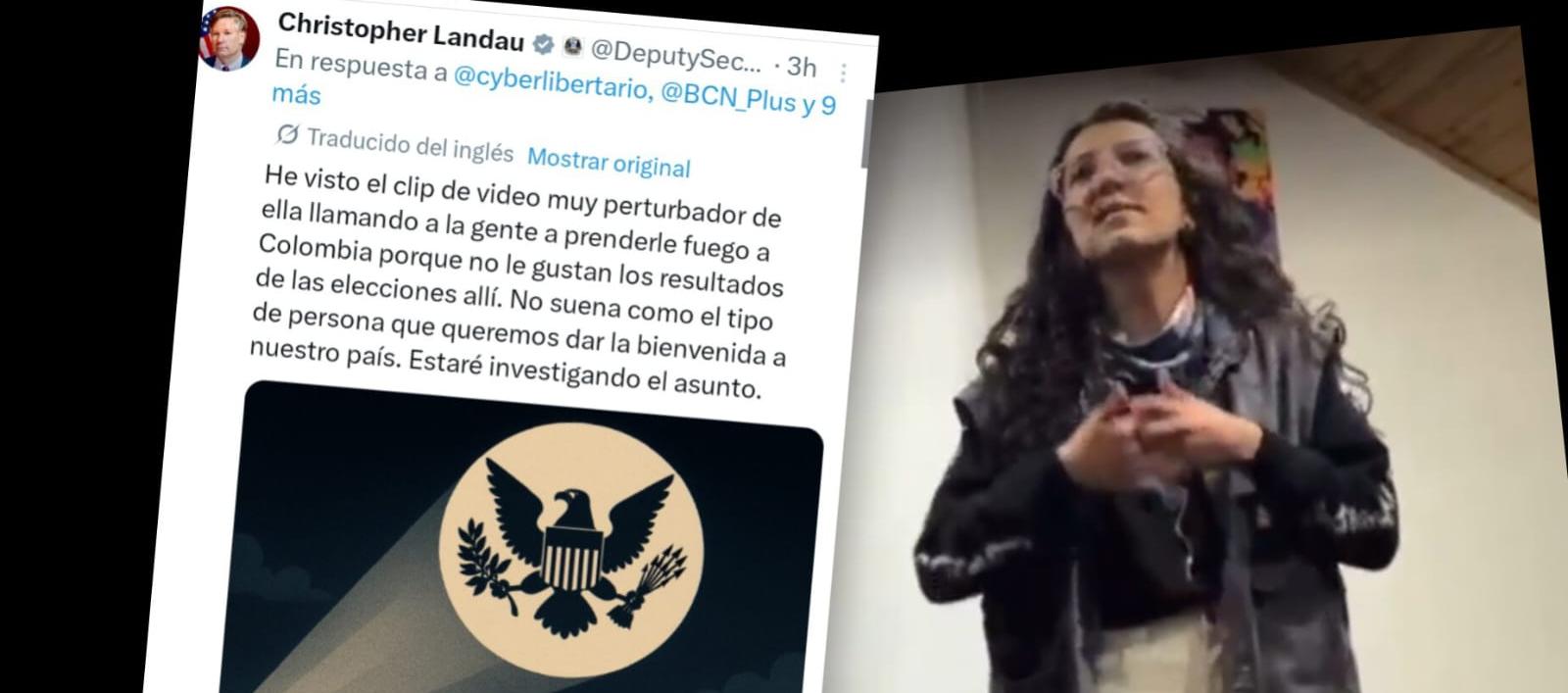 Captura del X de Cristopher Landau y Viviana Marín Carmona.