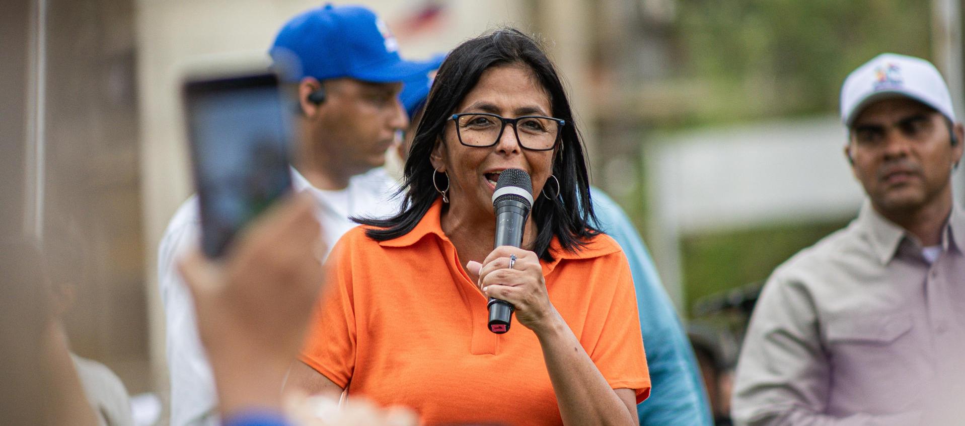 La presidenta encargada venezolana, Delcy Rodríguez. 