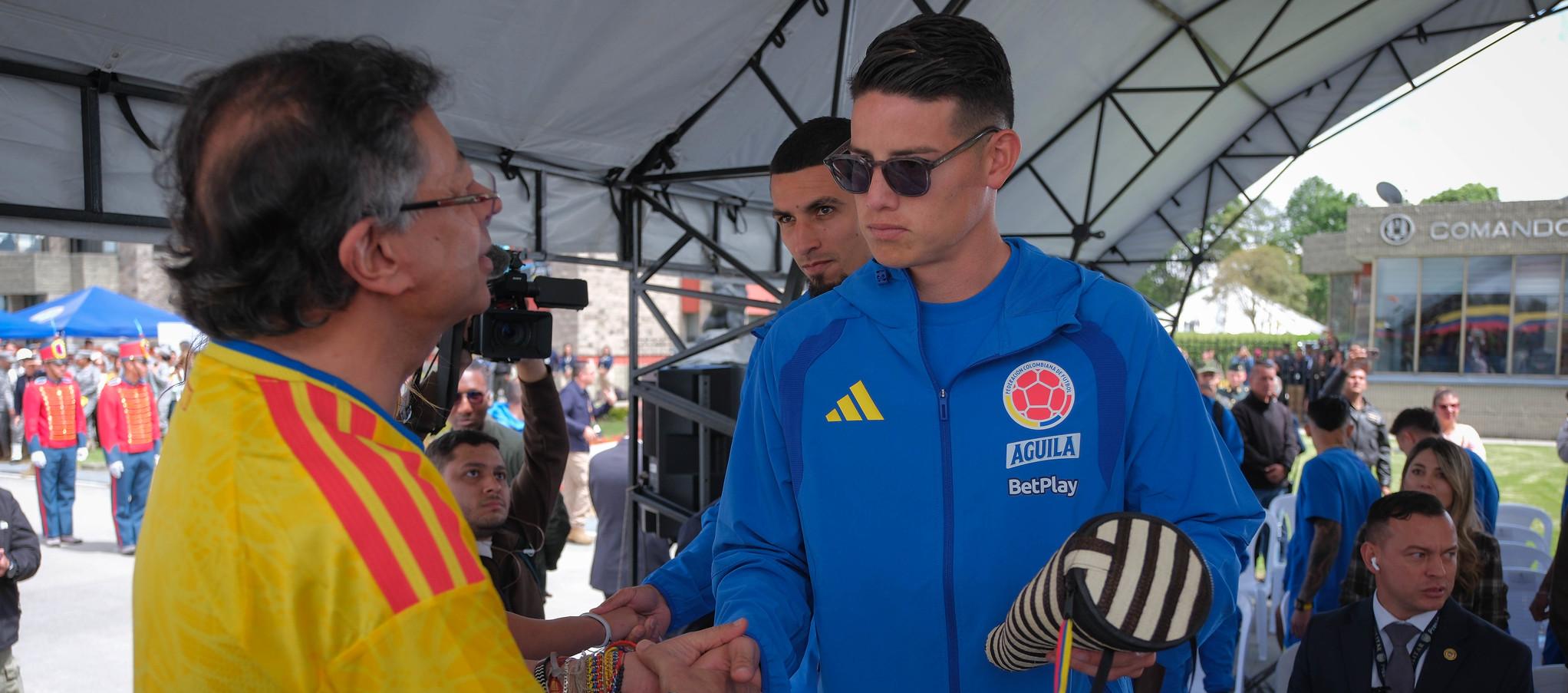 El Presidente de la República, Gustavo Petro y James Rodríguez.
