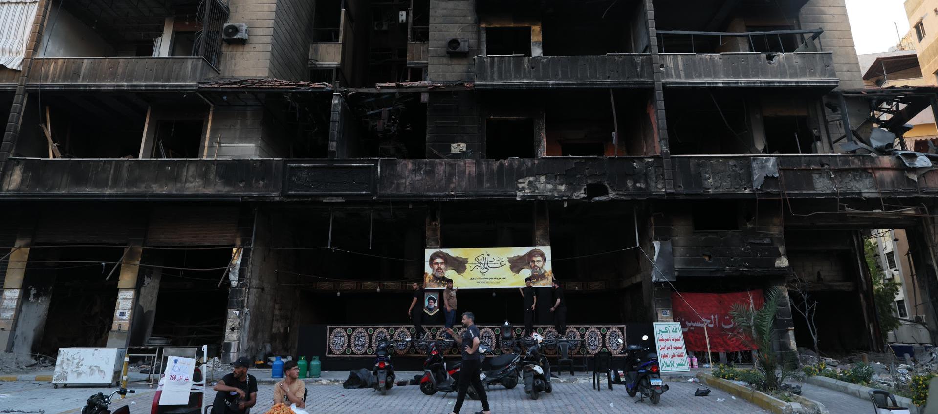 Edificio destruido en Beirut por ataque israelí.