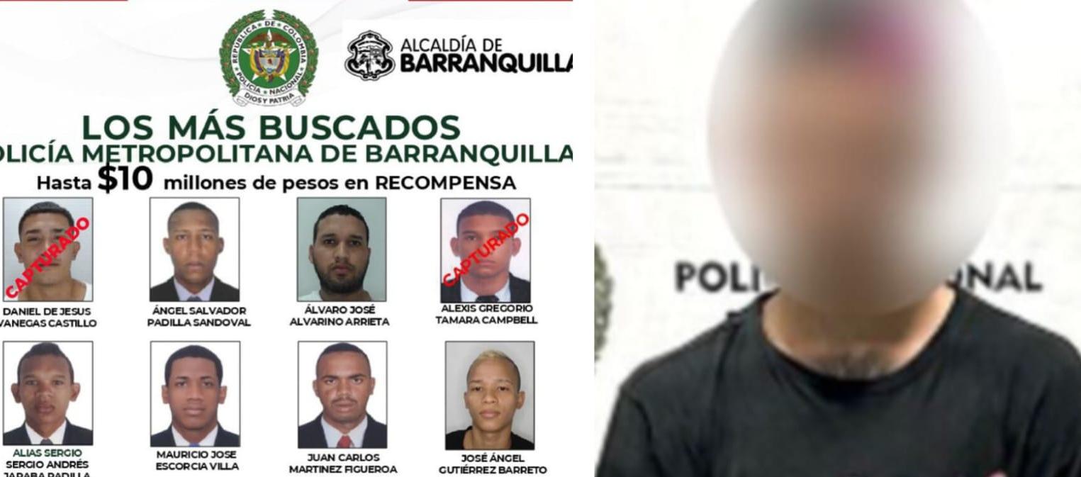 El cartel de la Policía Nacional y Daniel De Jesús Vanegas capturado