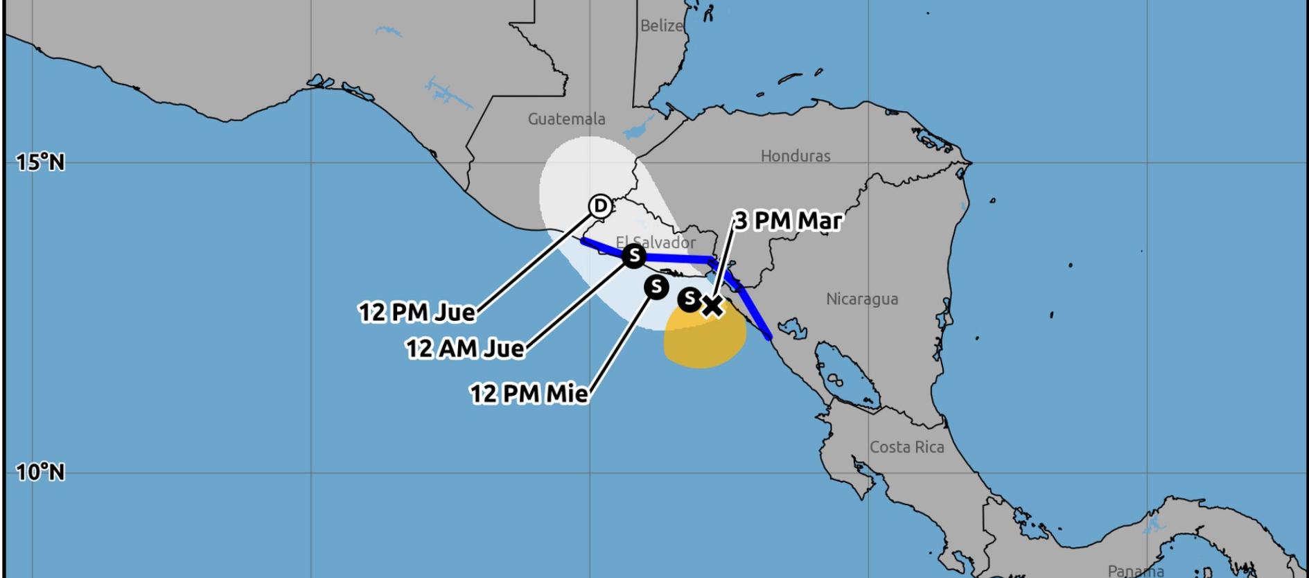 La zona costera de El Salvador será "la más afectada" por la tormenta tropical Cristina