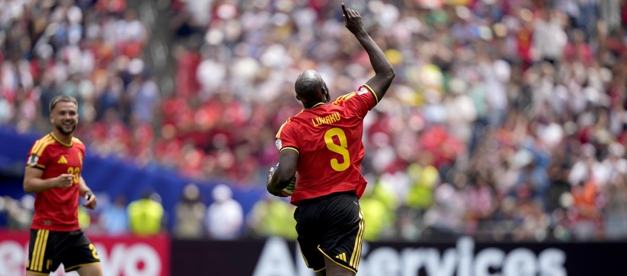 La celebración de Lukaku.