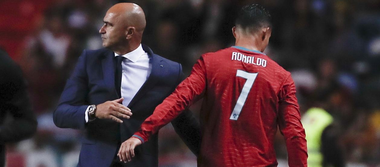 El seleccionador de Portugal, el español Roberto Martínez, y Cristiano Ronaldo.