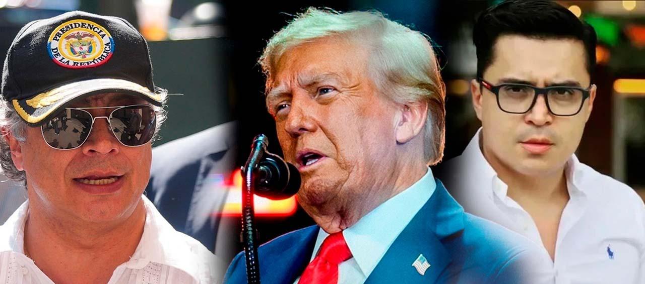 Gustavo Petro, Donald Trump y el activista Beto Coral.