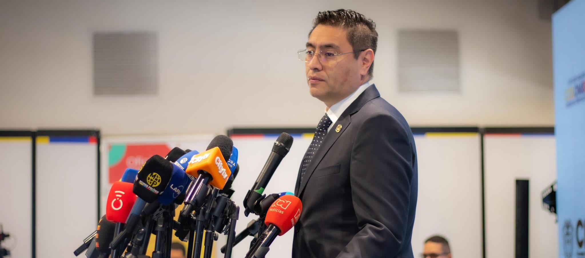 El presidente de Consejo Nacional Electoral de Colombia (CNE), Cristián Quiroz.