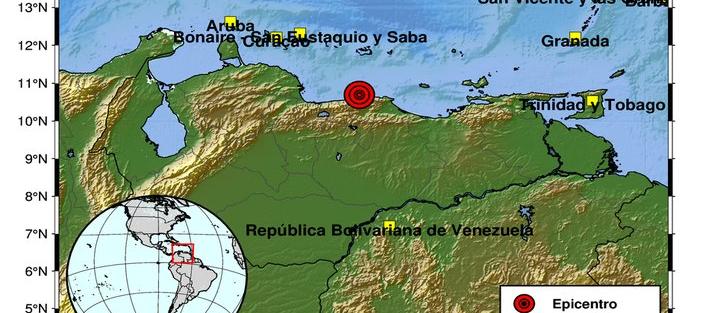 Epicentro del nuevo sismo reportado este lunes. 