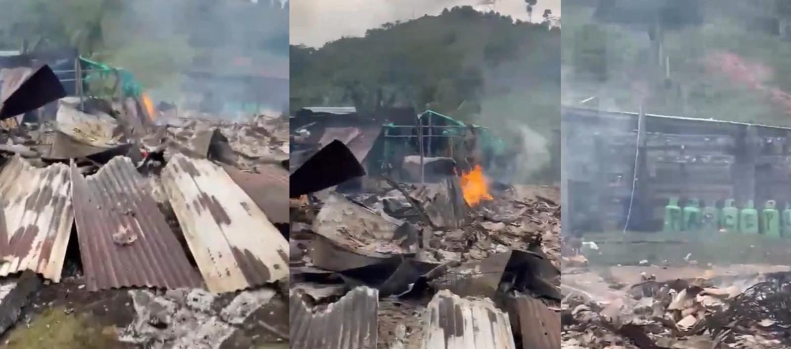 Incendio de dos viviendas en Remedios, Antioquia. 