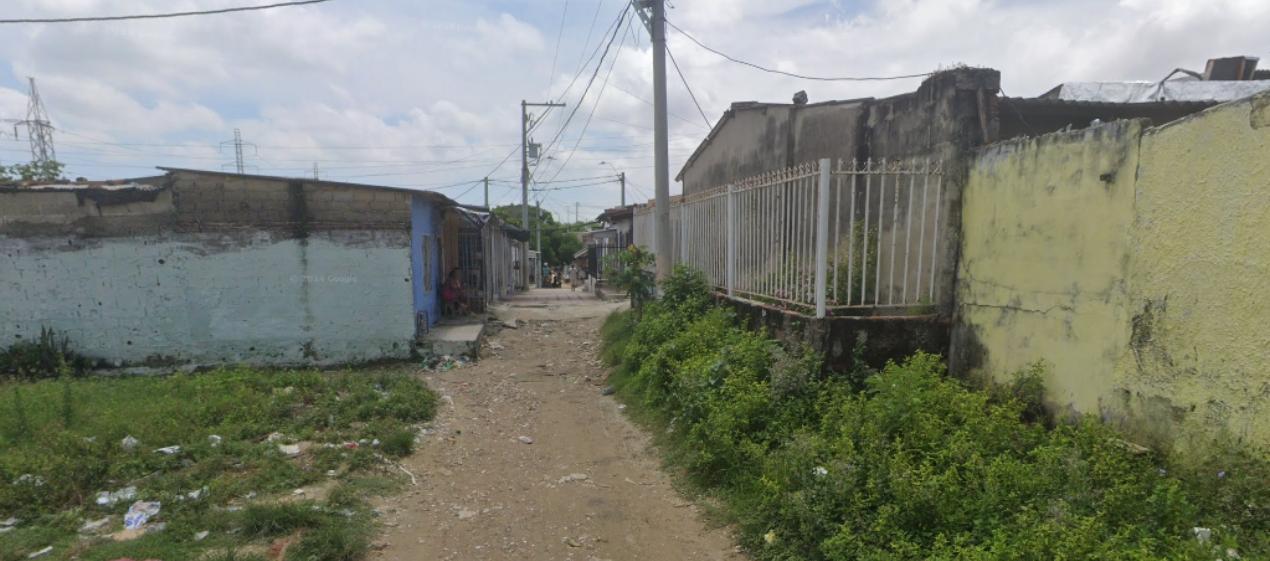 Sector del barrio Villa San Carlos donde se presentó el hecho violento. 