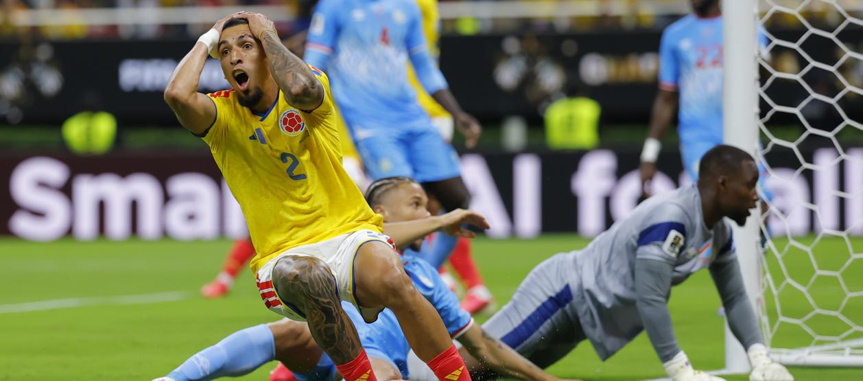 Daniel Muñoz, autor del gol del triunfo de Colombia, tuvo otra opción de anotar comenzando el partido.