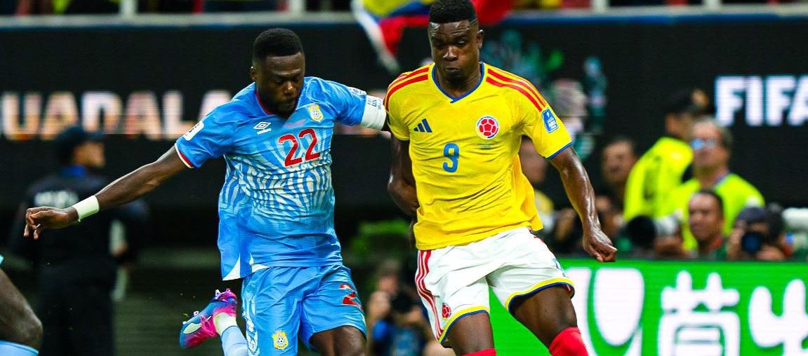 Jhon Córdoba ingresó en el segundo tiempo del partido contra Congo.