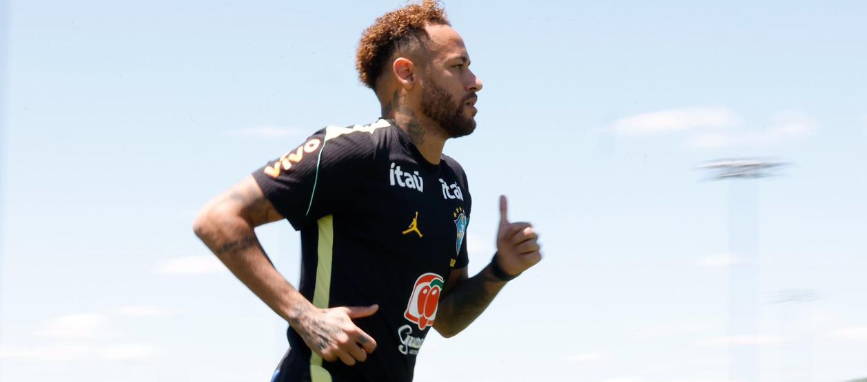 Neymar en la práctica de la selección brasileña en Nueva Jersey.