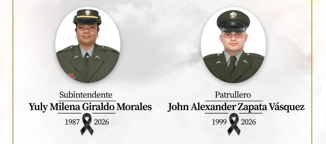 Policías asesinados en Medellín.