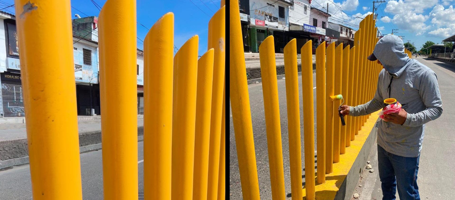 Reparaciones de los daños al cerramiento perimetral de la estación. 