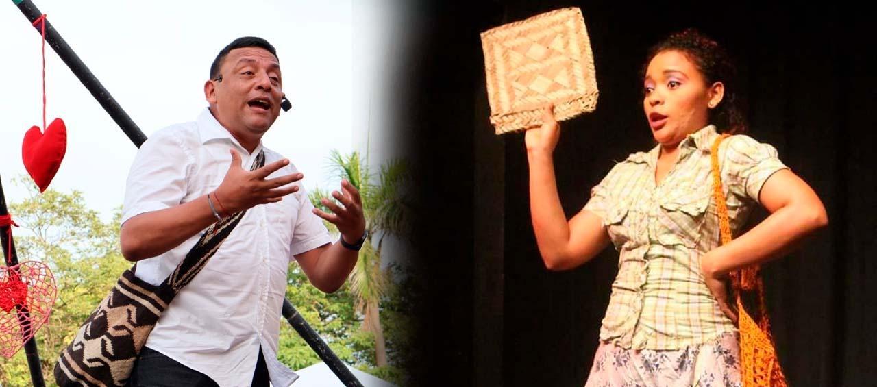 Los cuenteros Nicolás Lubo Matallana y Yina Gutiérrez.
