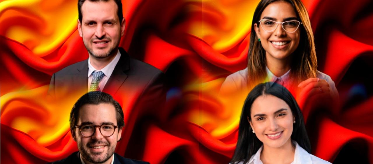 Arriba de derecha a izquierda Carlos Ríos y Valerie Lafaurie. Abajo: Nicolás Gómez y María Fernanda Sandoval.
