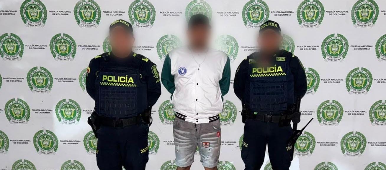 Dilan Aldemar Jiménez Navas, capturado por la Policía. 