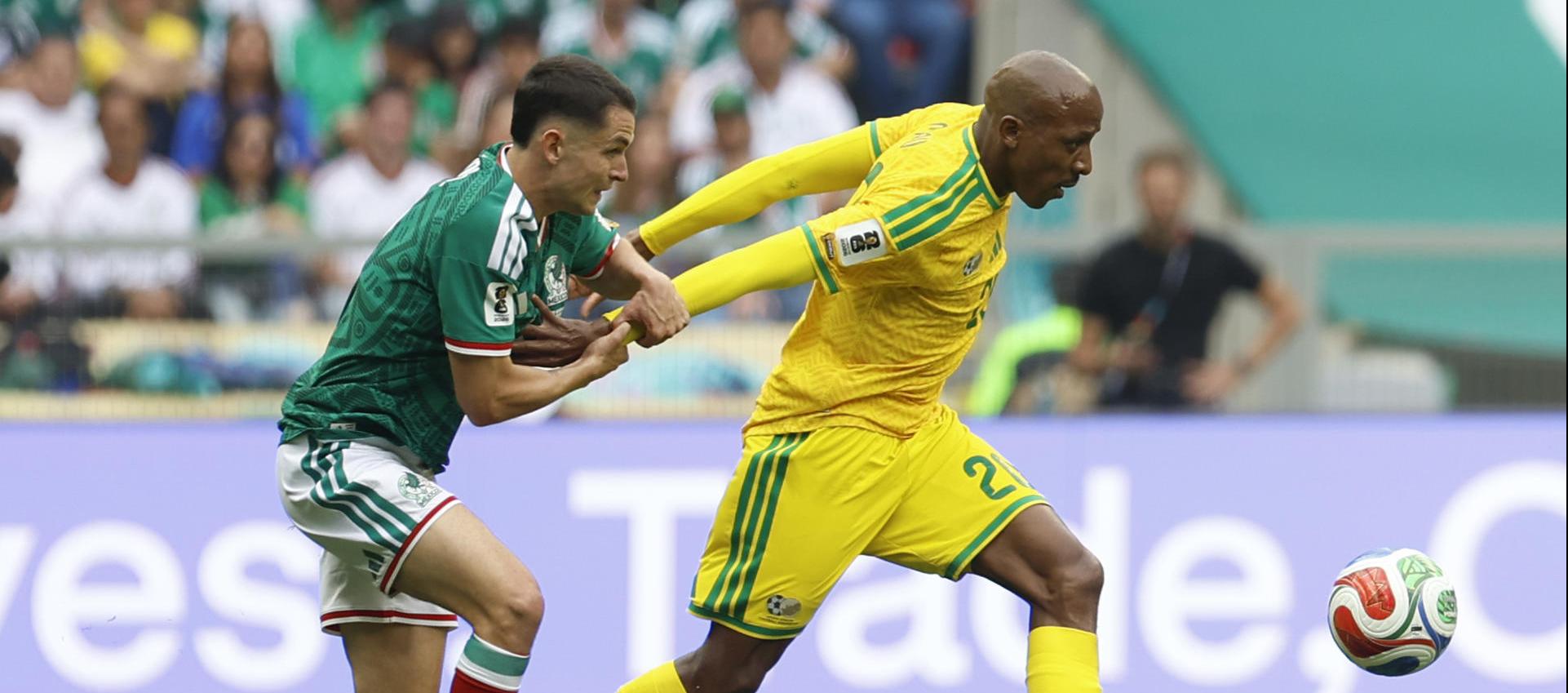 El jugador Jayden Adams durante un partido del Mundial de la FIFA 2026 contra México.