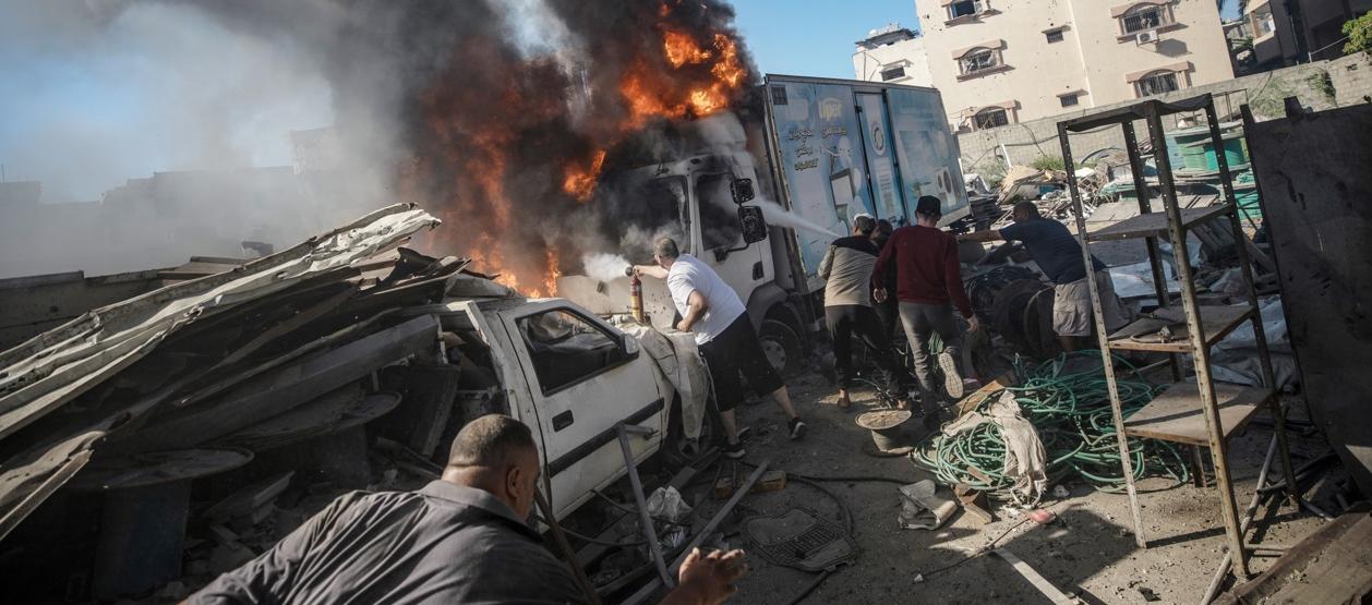 Imagen de un bombardeo.