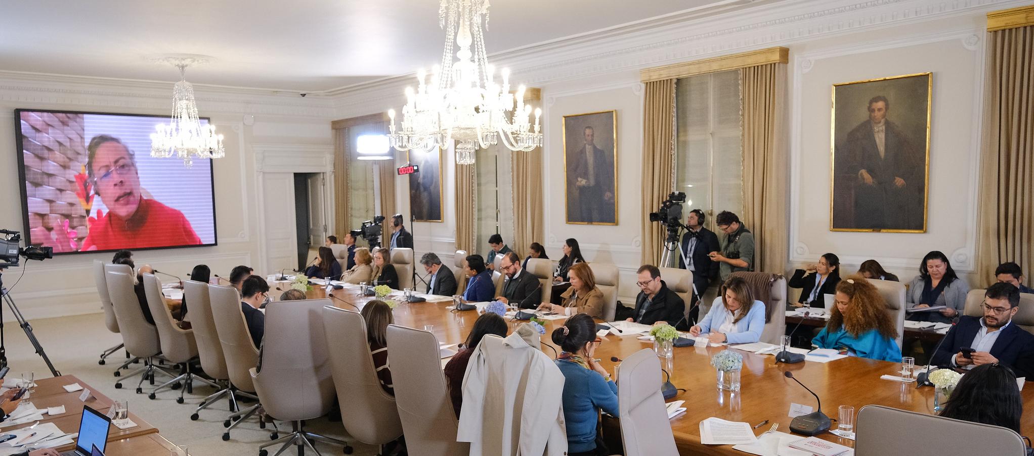Gustavo Petro estuvo conectado de manera telemática en el consejo para la gestión del riesgo.