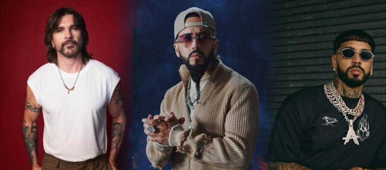 Los artistas Juanes, Yandel y Anuel AA.