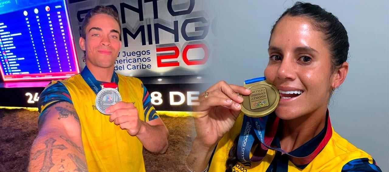 La tenista María Paulina Pérez y el ciclista Cristian Ortega.
