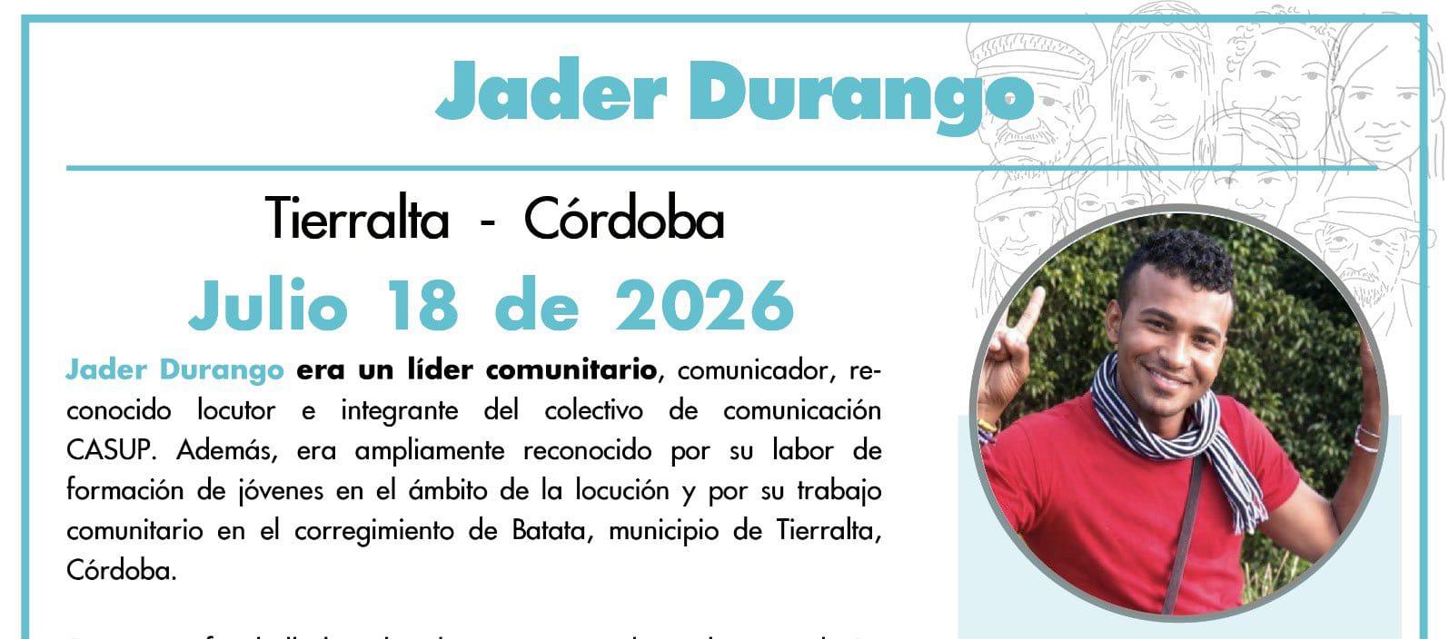 Comunicador y locutor colombiano Jader Durango. 