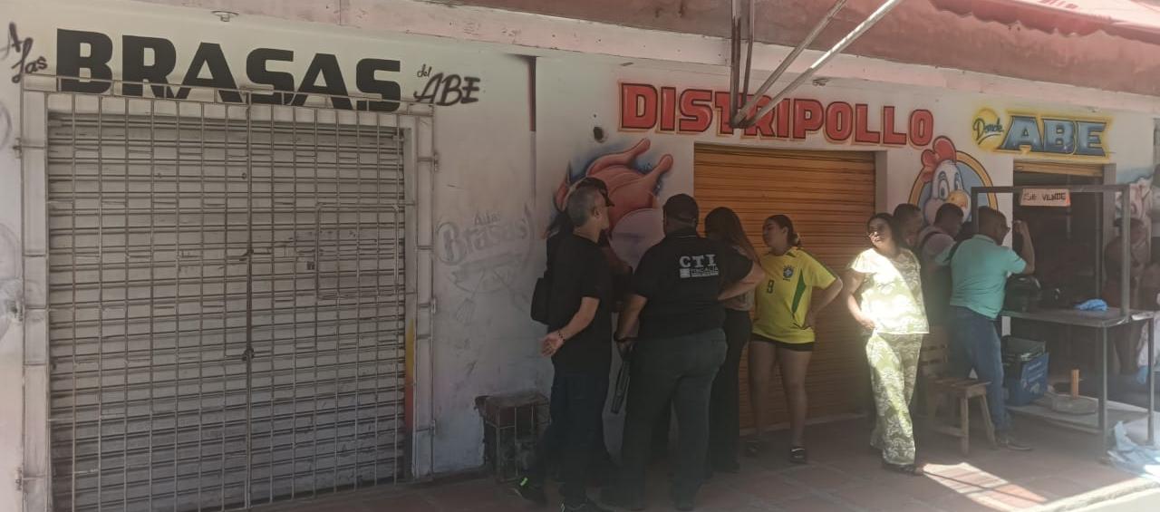 Lugar del asesinato del comerciante.
