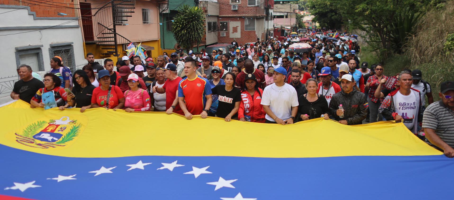 Marcha para conmemorar el natalicio del presidente fallecido Hugo Chávez.