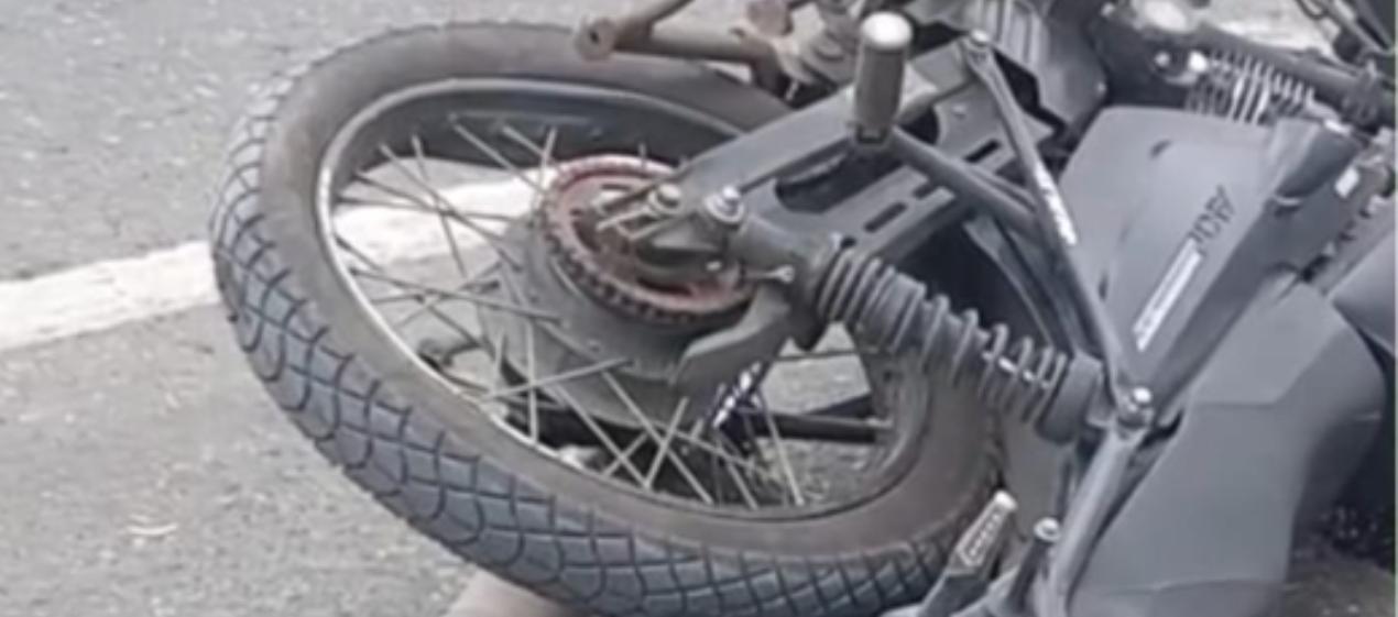 Motocicleta implicada en el accidente. 