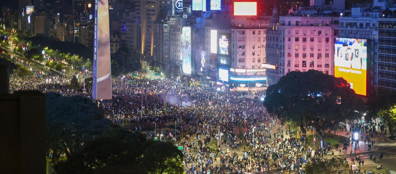 Los hinchas argentinos en Buenos Aires.