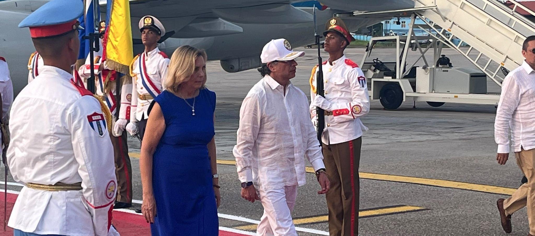 La llegada del Presidente Petro a Cuba.
