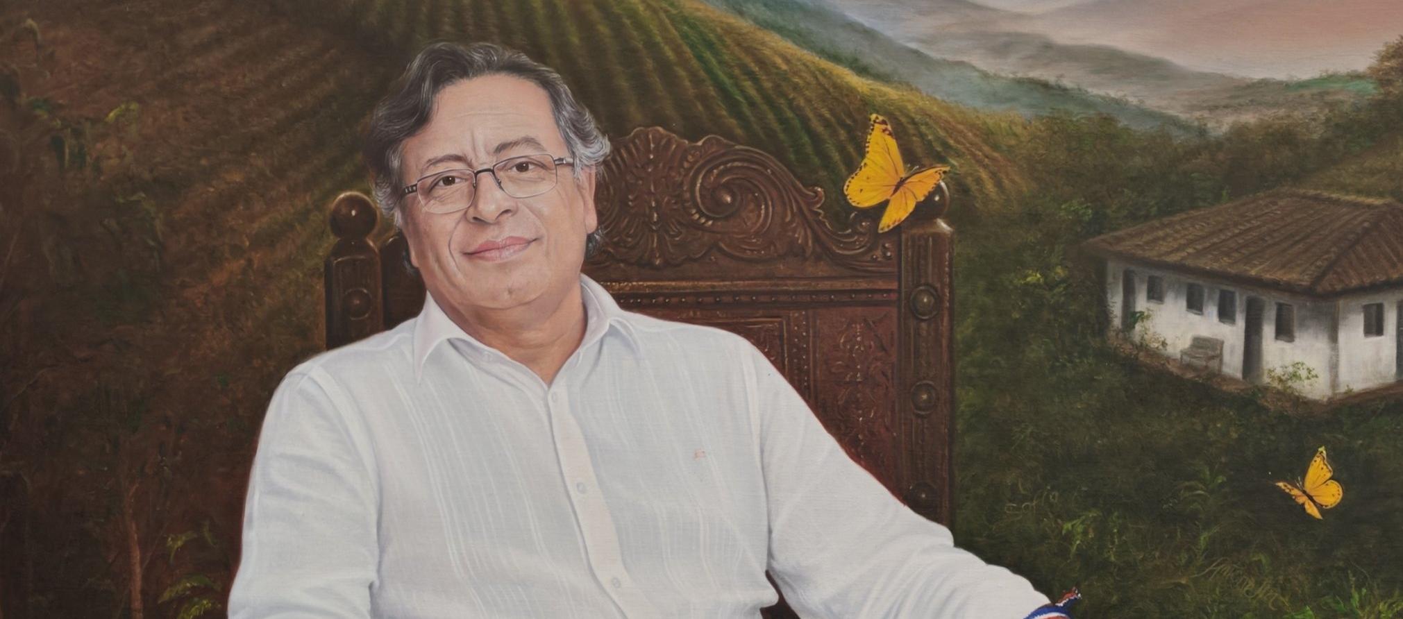 Retrato del presidente Gustavo Petro para la galería de exmandatarios que está en la Casa de Nariño.