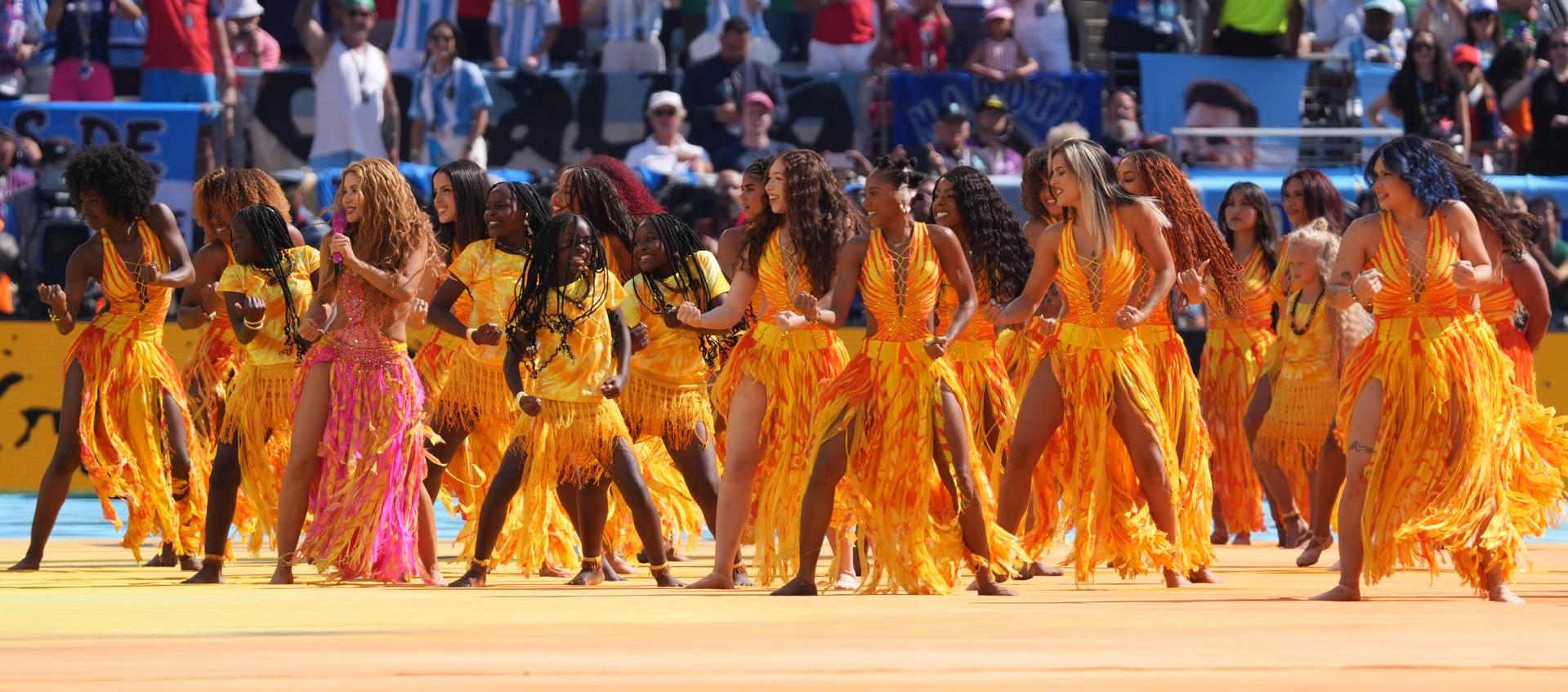 Shakira durante el show de medio tiempo de la final de la Copa del Mundo 2026