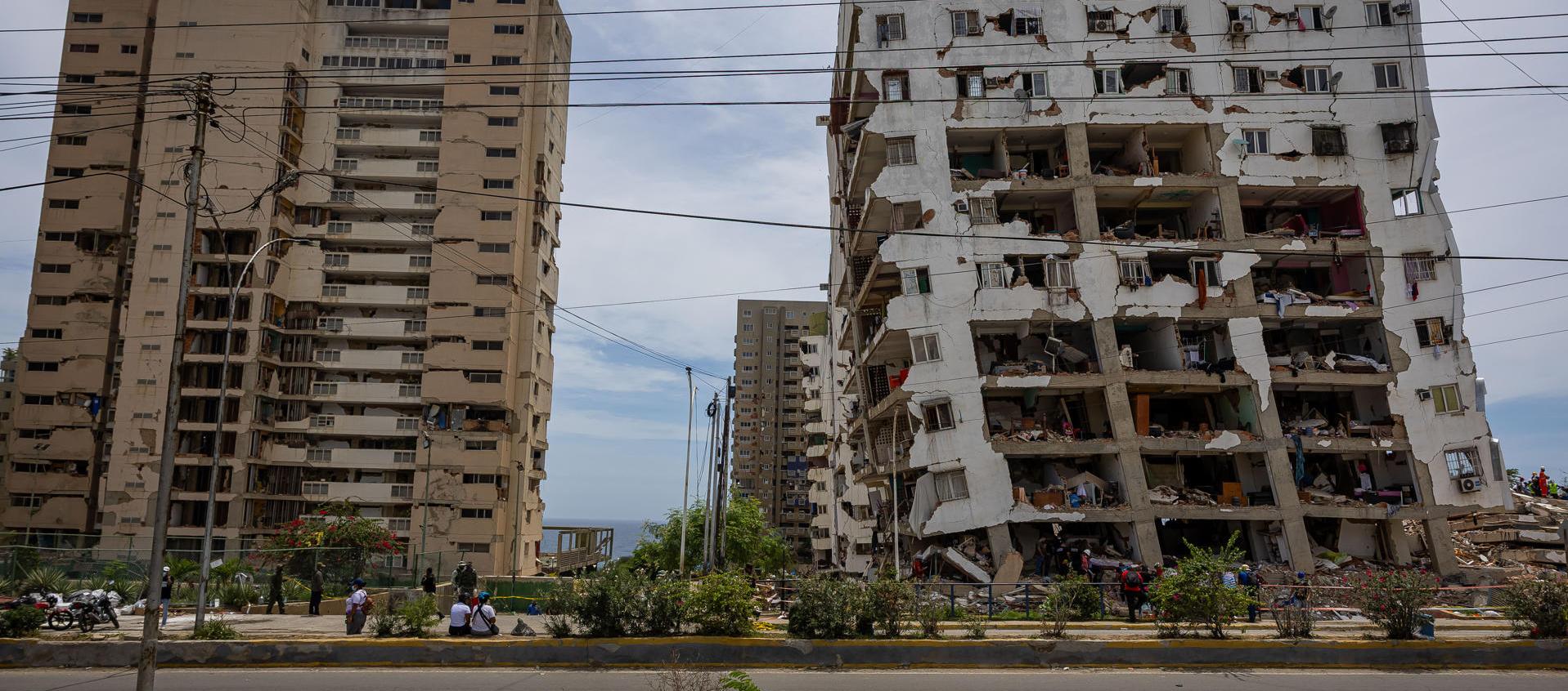 Zona afectada por terremotos el martes, en La Guaira.