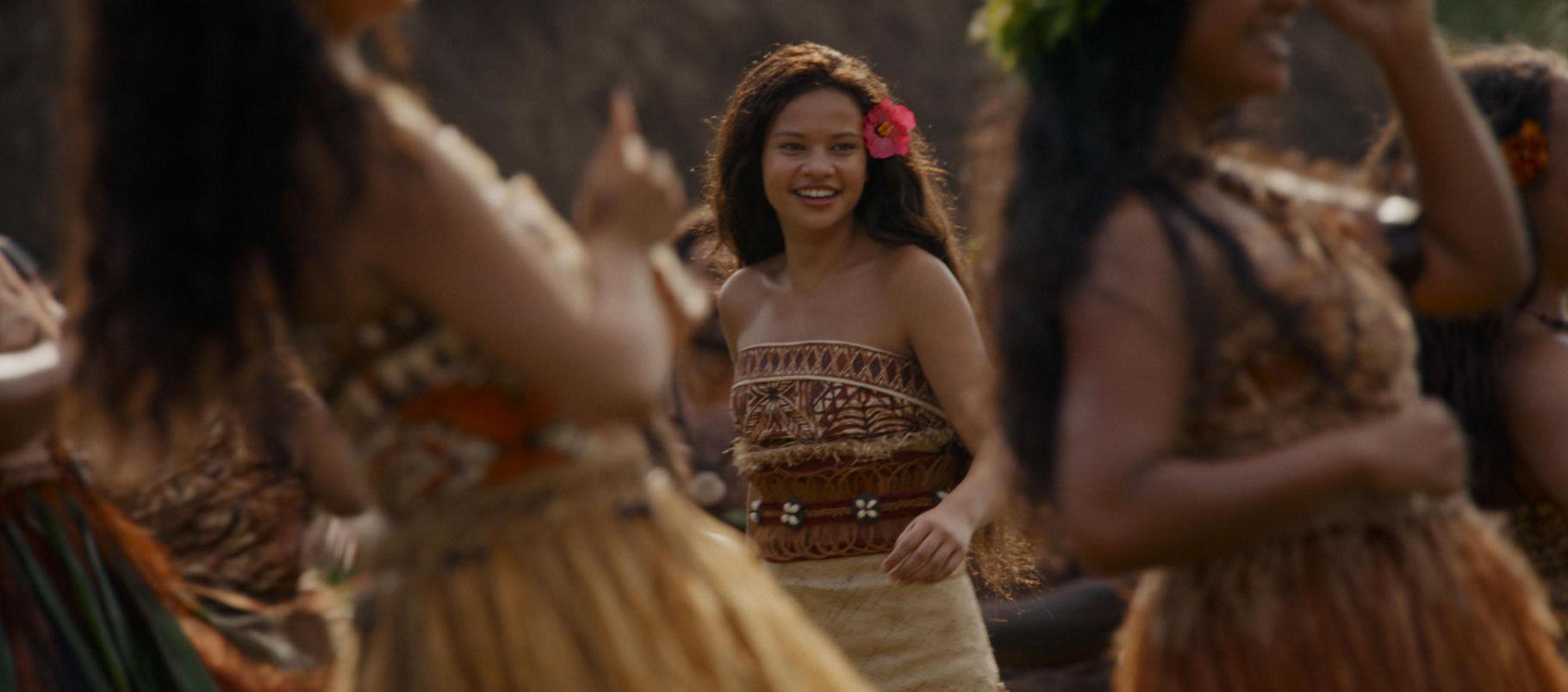 Catherine Laga'aia como 'Moana' en la película de acción real de Disney.