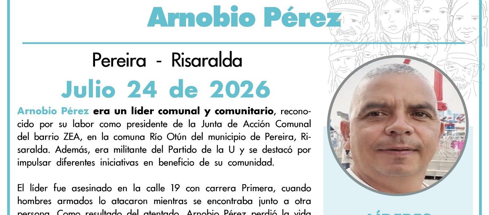 Líder comunal Arnobio Pérez.