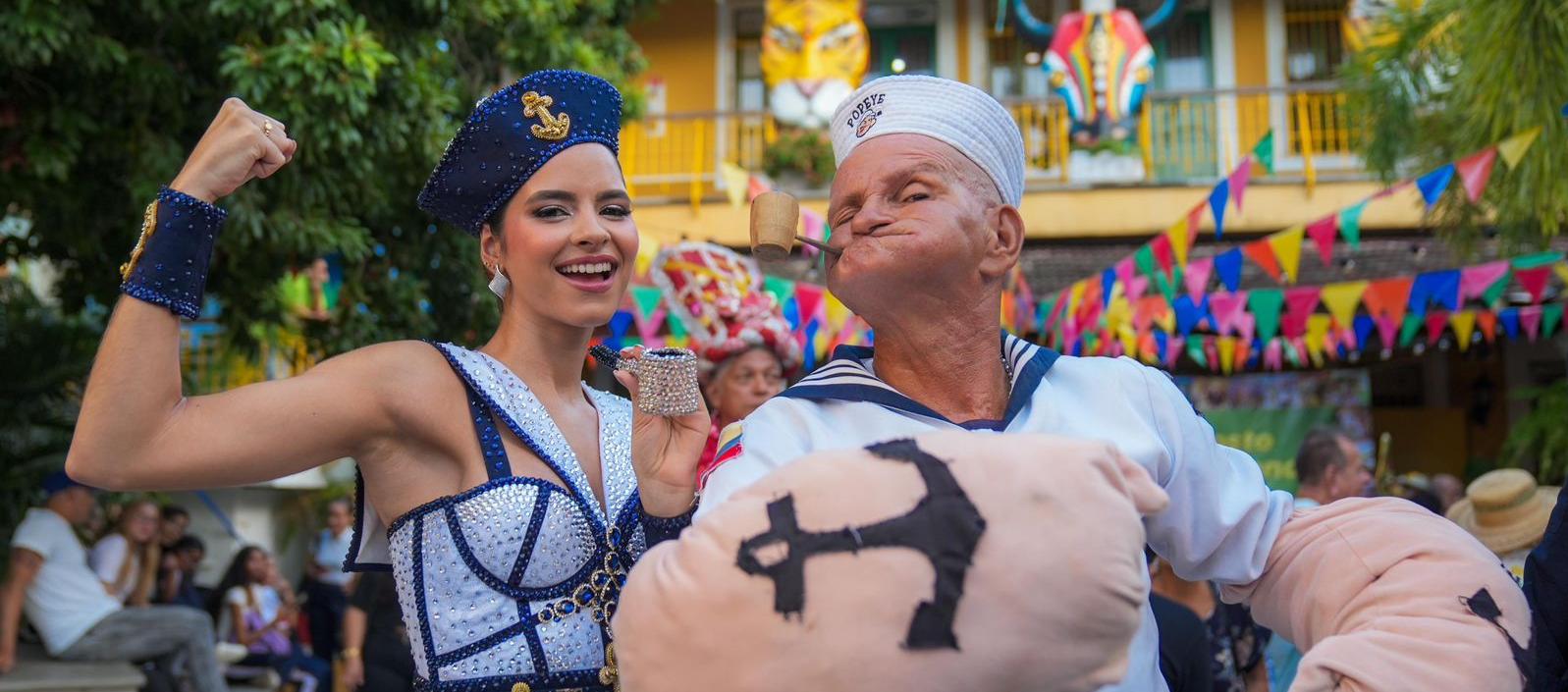 Reina Salwa con el 'Popeye barranquillero'.