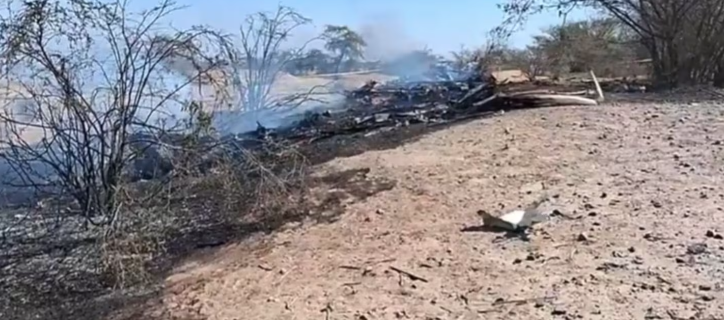 Lugar donde se presentó el accidente de la avioneta. 